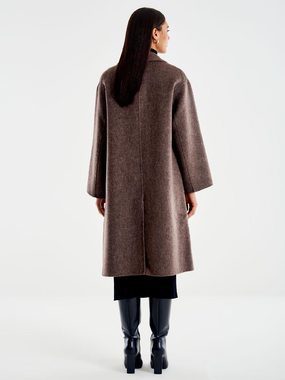 Vicolo Cappotto Doppiopetto Oversized Moro Vendita Calda