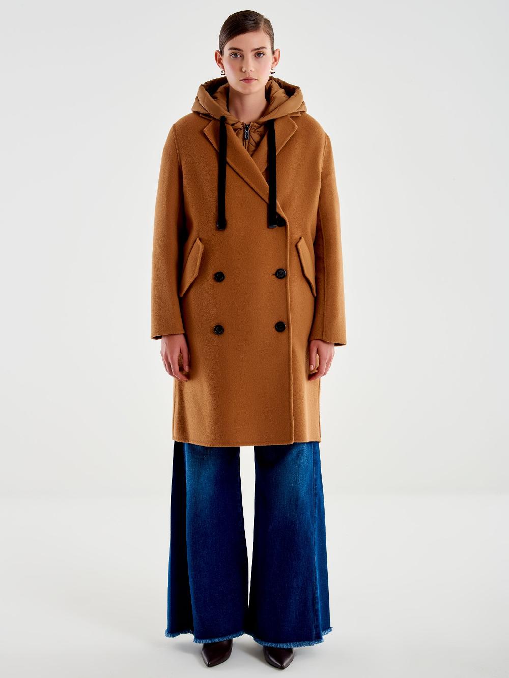 Vicolo Cappotto con Gilet Imbottito Cammello Vendita