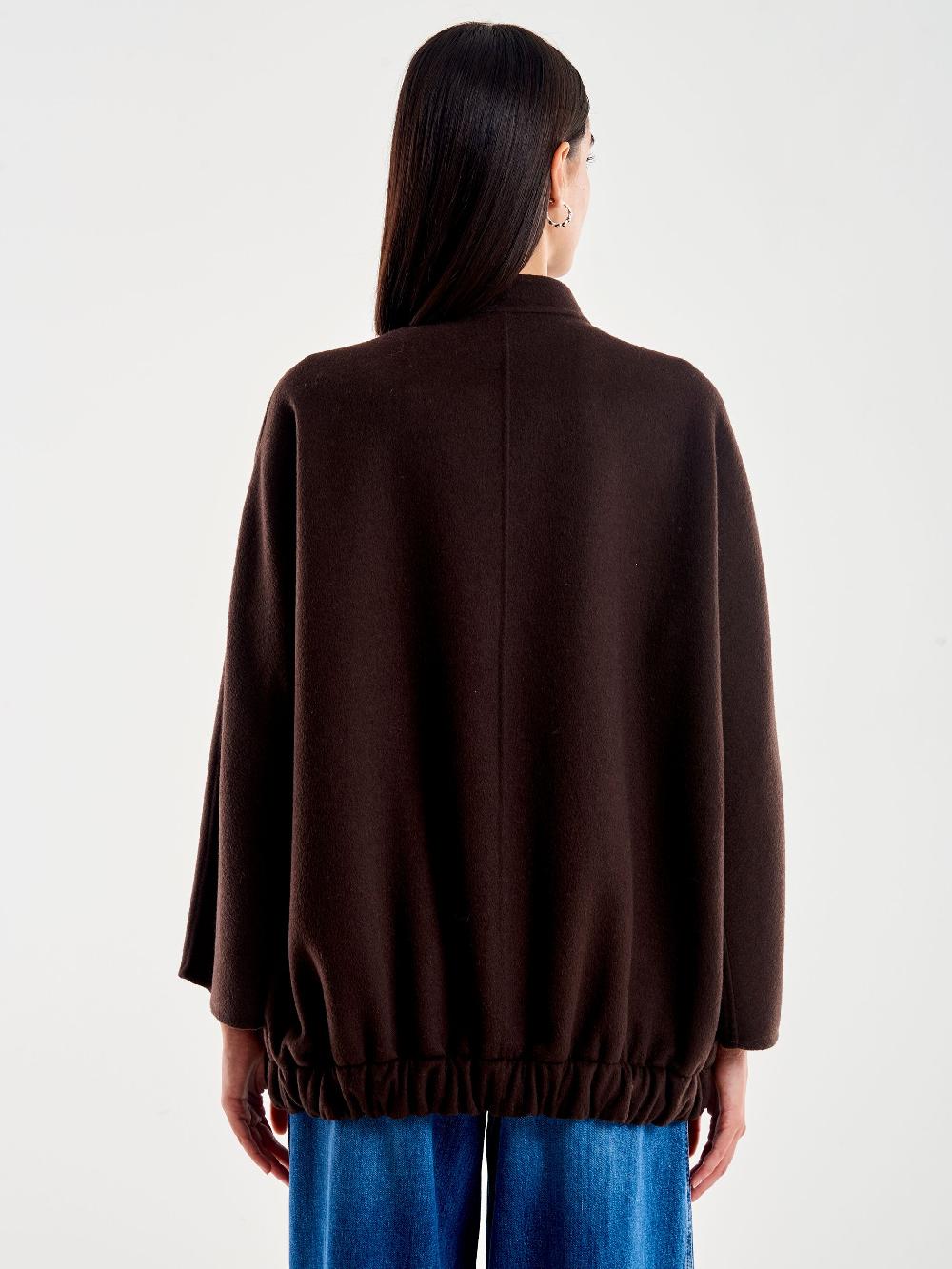 Vicolo Bomber in Misto Lana Marrone Moda