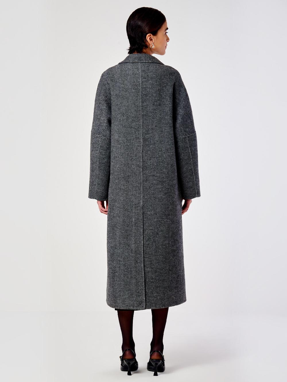 Vicolo Cappotto Doppiopetto Spinato Grigio 2025
