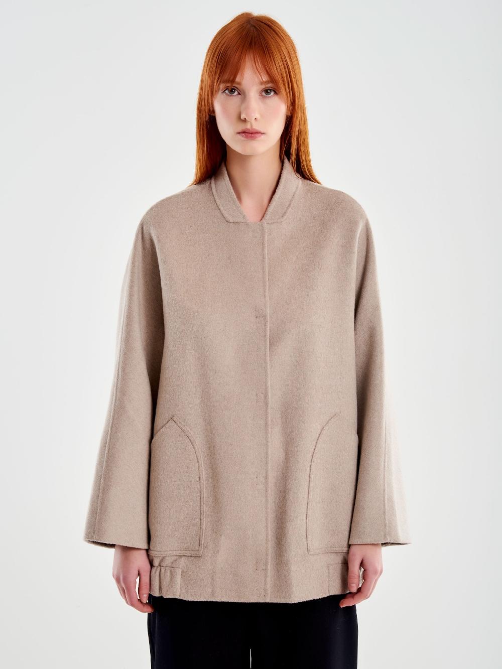Vicolo Bomber in Misto Lana Beige In Linea