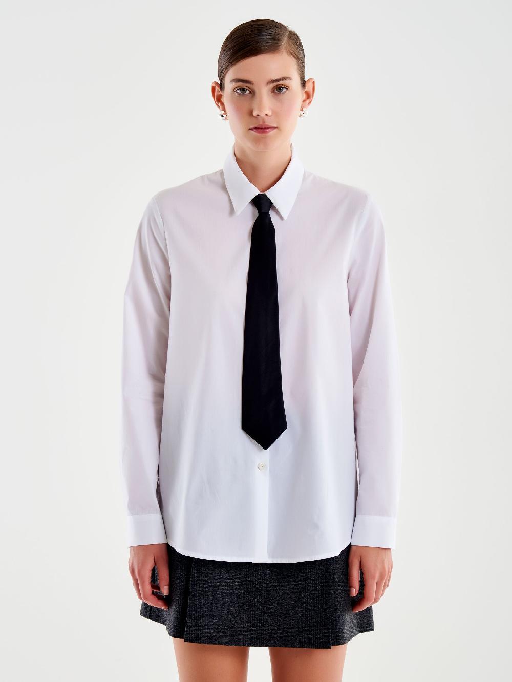 Vicolo Camicia con Cravatta Bianco Nuovo