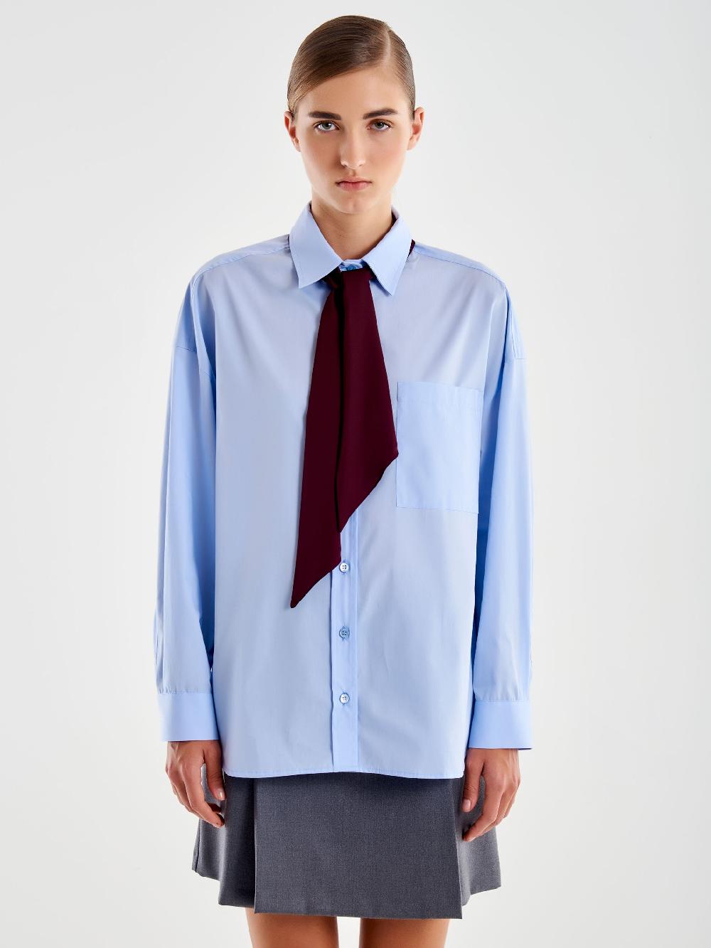 Vicolo Camicia con Lavalliere Azzurro Acquista Ora