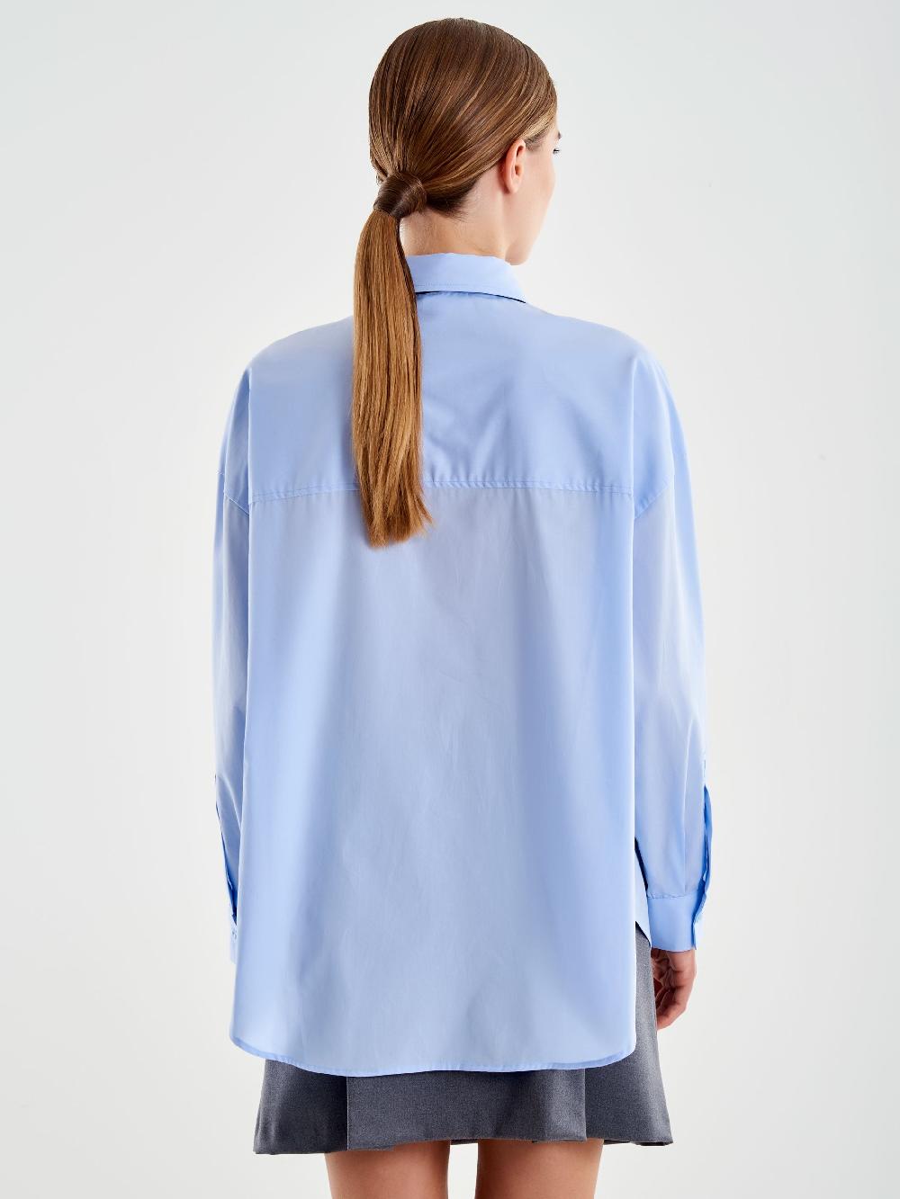 Vicolo Camicia con Lavalliere Azzurro Acquista Ora