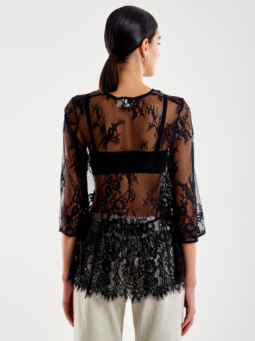 Vicolo Camicia in Pizzo Nero Consegna Veloce