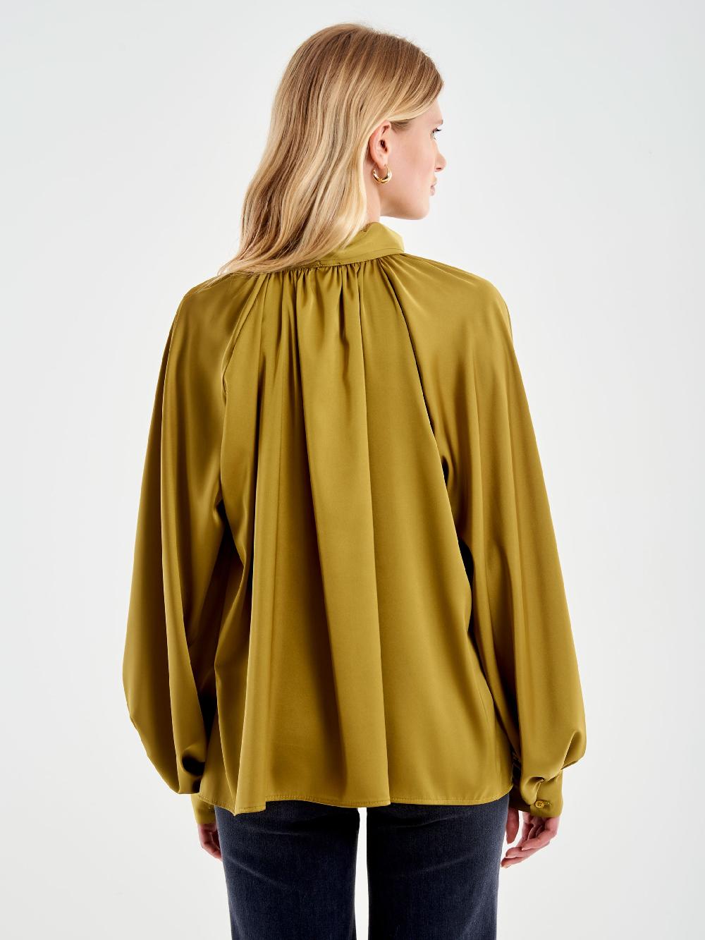 Vicolo Camicia Over Satin con Fiocco Militare Fino Al -60%
