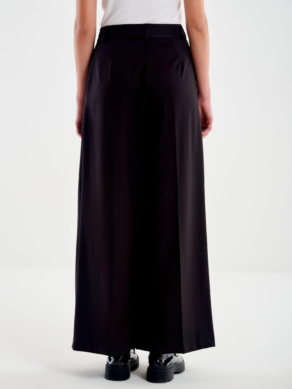 Vicolo Pantalone Ampio Doppia Piega Nero Convenienza