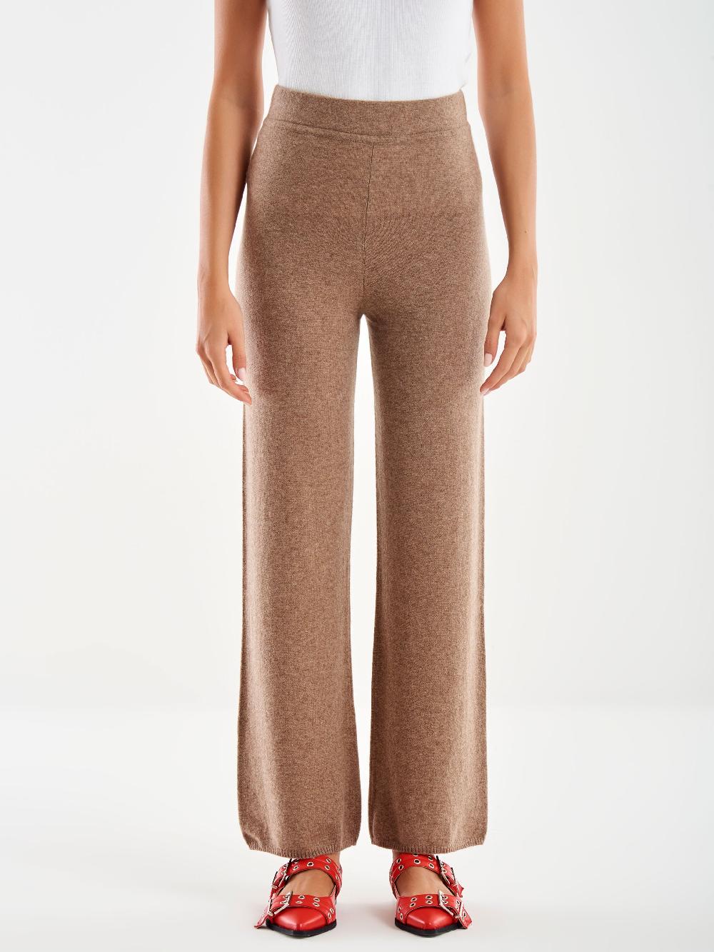 Vicolo Pantalone 100% Cashmere Fango Saldi