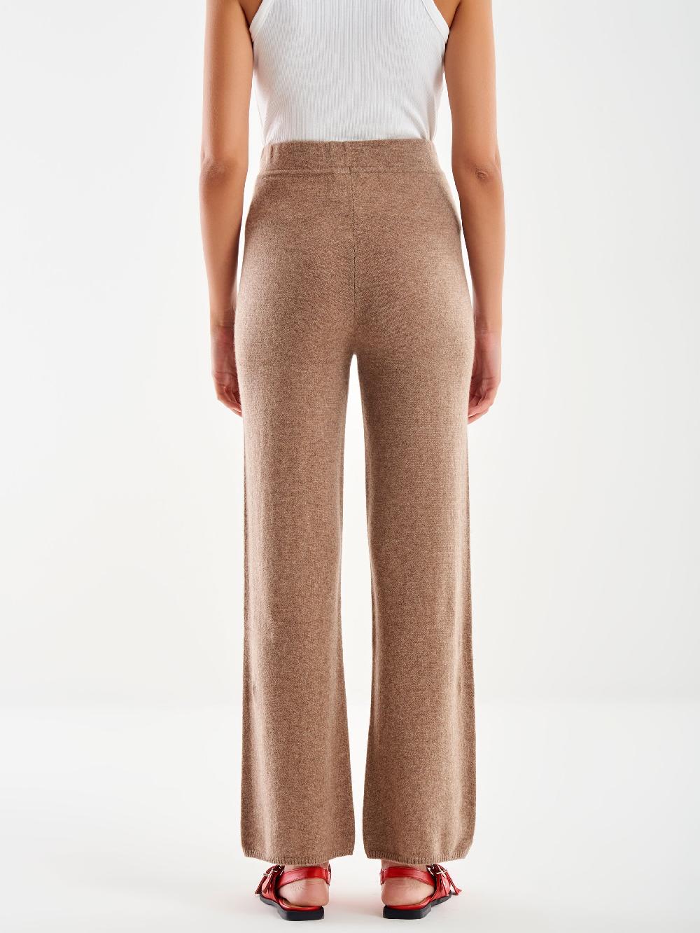 Vicolo Pantalone 100% Cashmere Fango Saldi