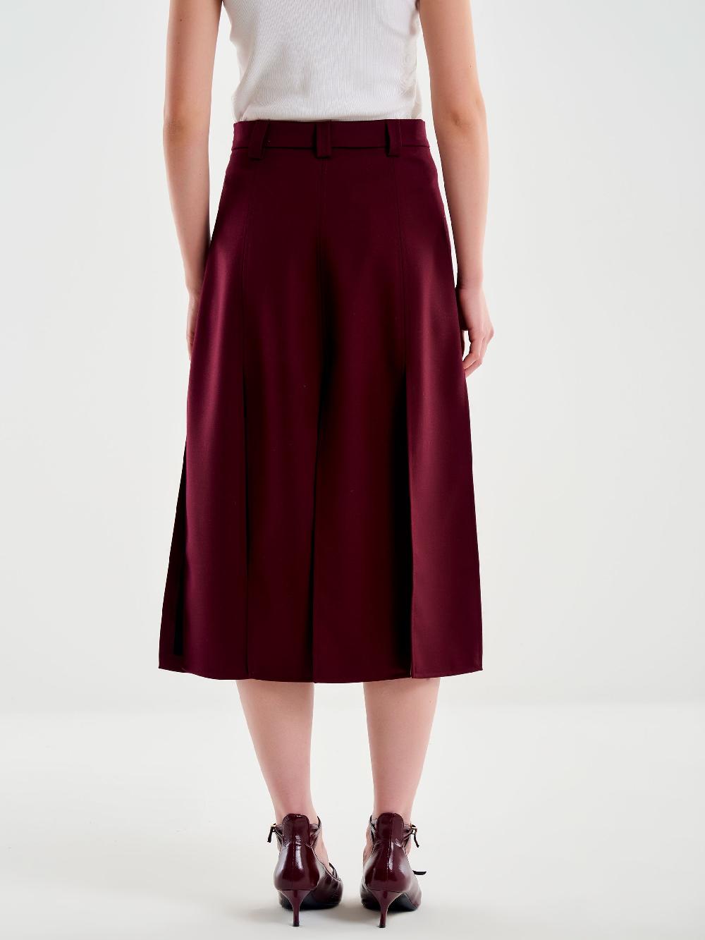 Vicolo Gonna Midi con Spacchi Bordeaux Vendita Economica