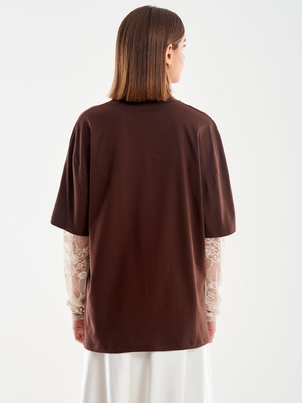 Vicolo T-Shirt Combinata Pizzo Moro Italia