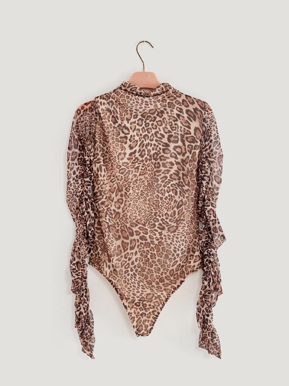 Vicolo Body con Arriccio Animalier Cammello Soddisfazione Garantita
