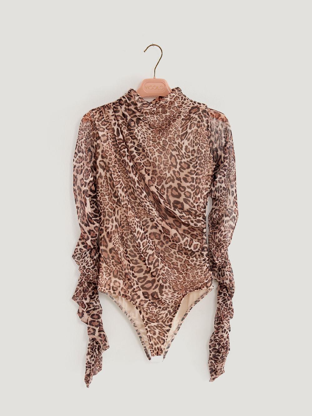 Vicolo Body con Arriccio Animalier Cammello Soddisfazione Garantita