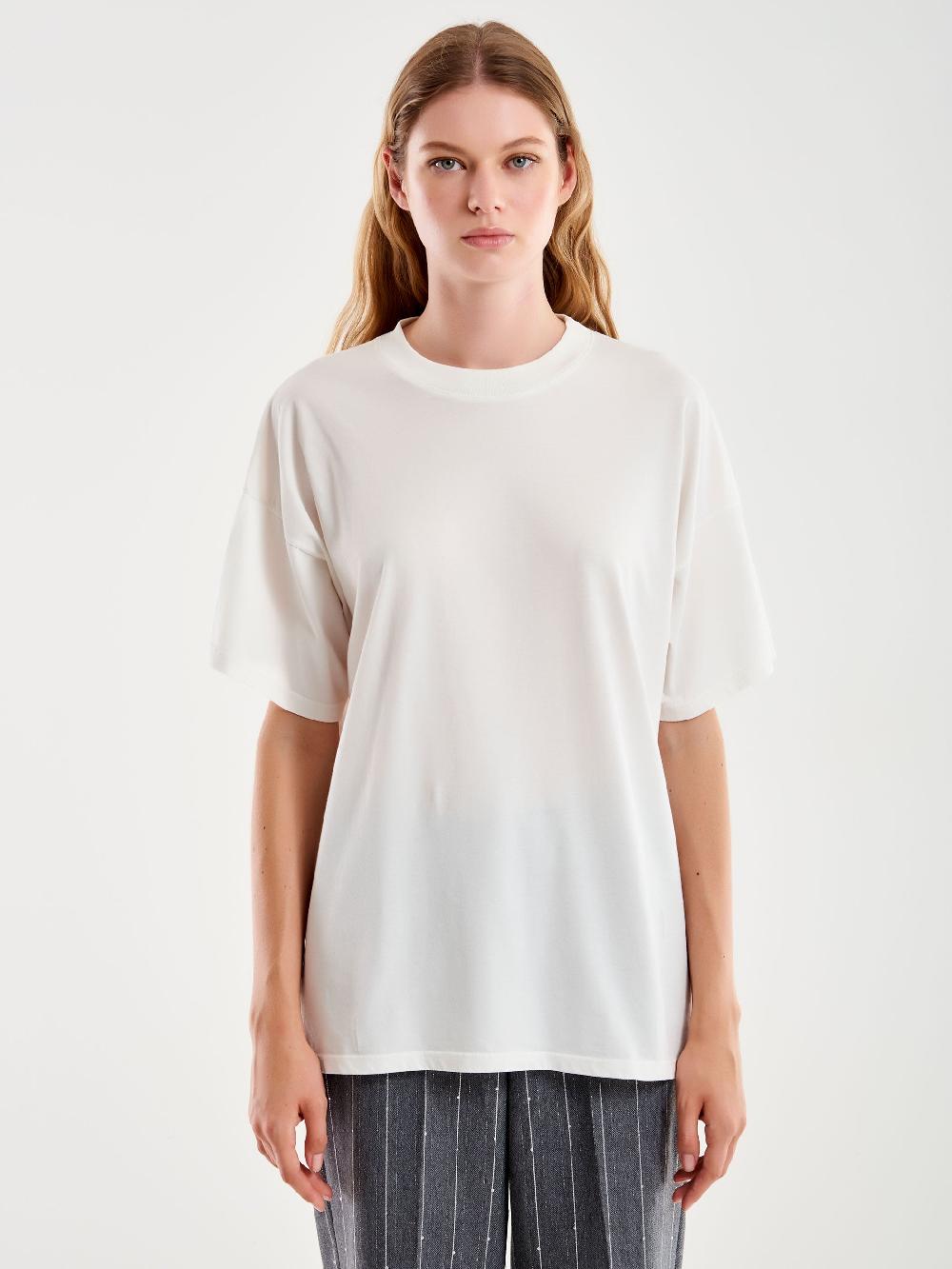 Vicolo T-Shirt Basic Over Bianco Acquista Ora