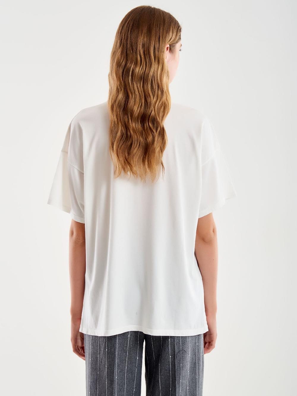 Vicolo T-Shirt Basic Over Bianco Acquista Ora