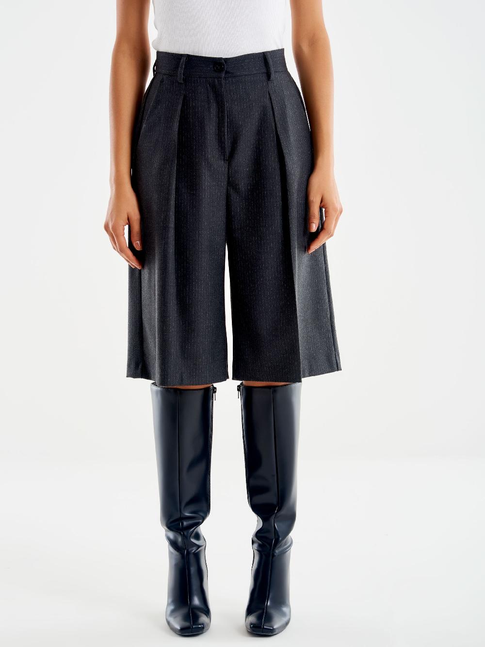 Vicolo Bermuda Gessato Lurex Grigio Shopping Online