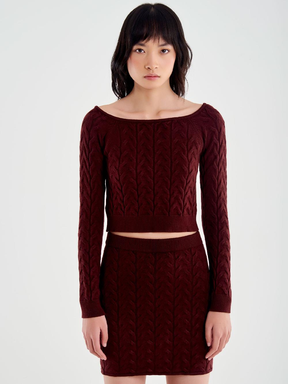 Vicolo Maglia Crop Trecce Bordeaux Convenienza