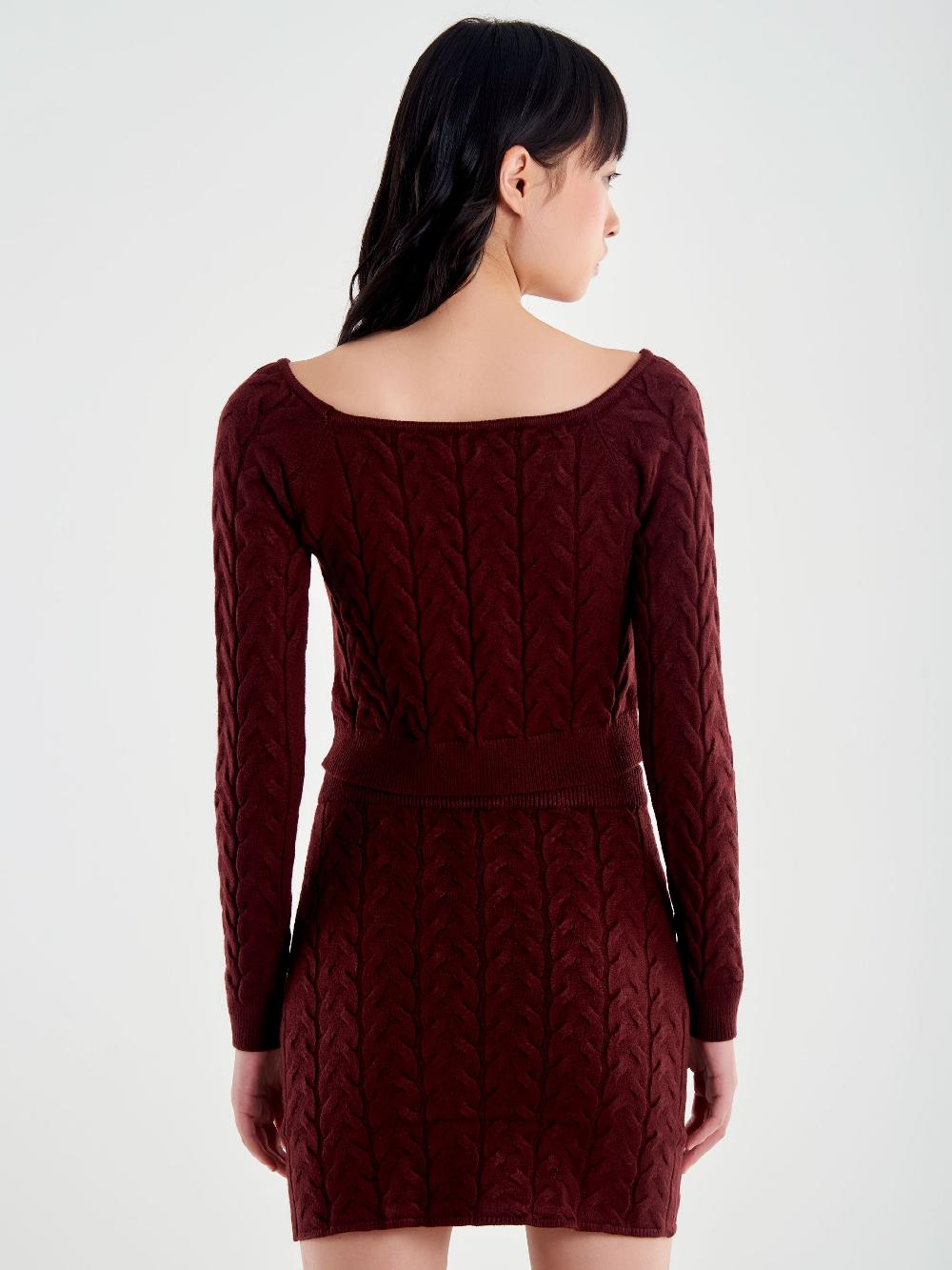 Vicolo Maglia Crop Trecce Bordeaux Convenienza
