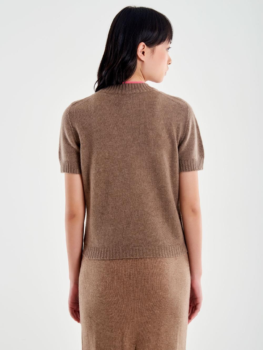 Vicolo Pull Bicolor Misto Cashmere Marrone Sconto