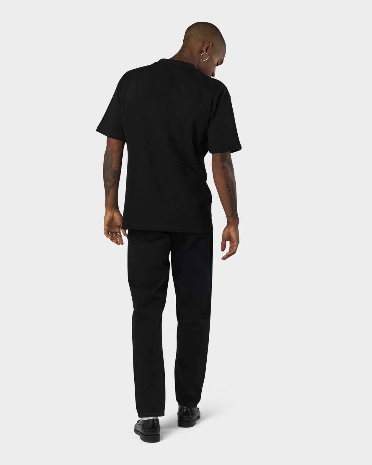 Vision Of Super BLACK T-SHIRT WITH HEARTBEAT PRINT ON FRONT AND METAL LABEL Convenienza