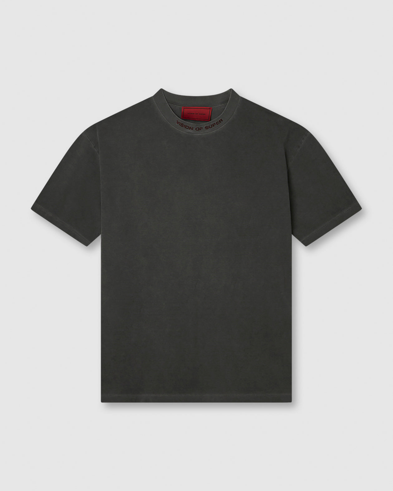 Vision Of Super COLD WASH T-SHIRT WITH COLORS FEEL ROCK SKULL PRINT ON BACK AND EMBROIDERED LOGO ON FRONT
