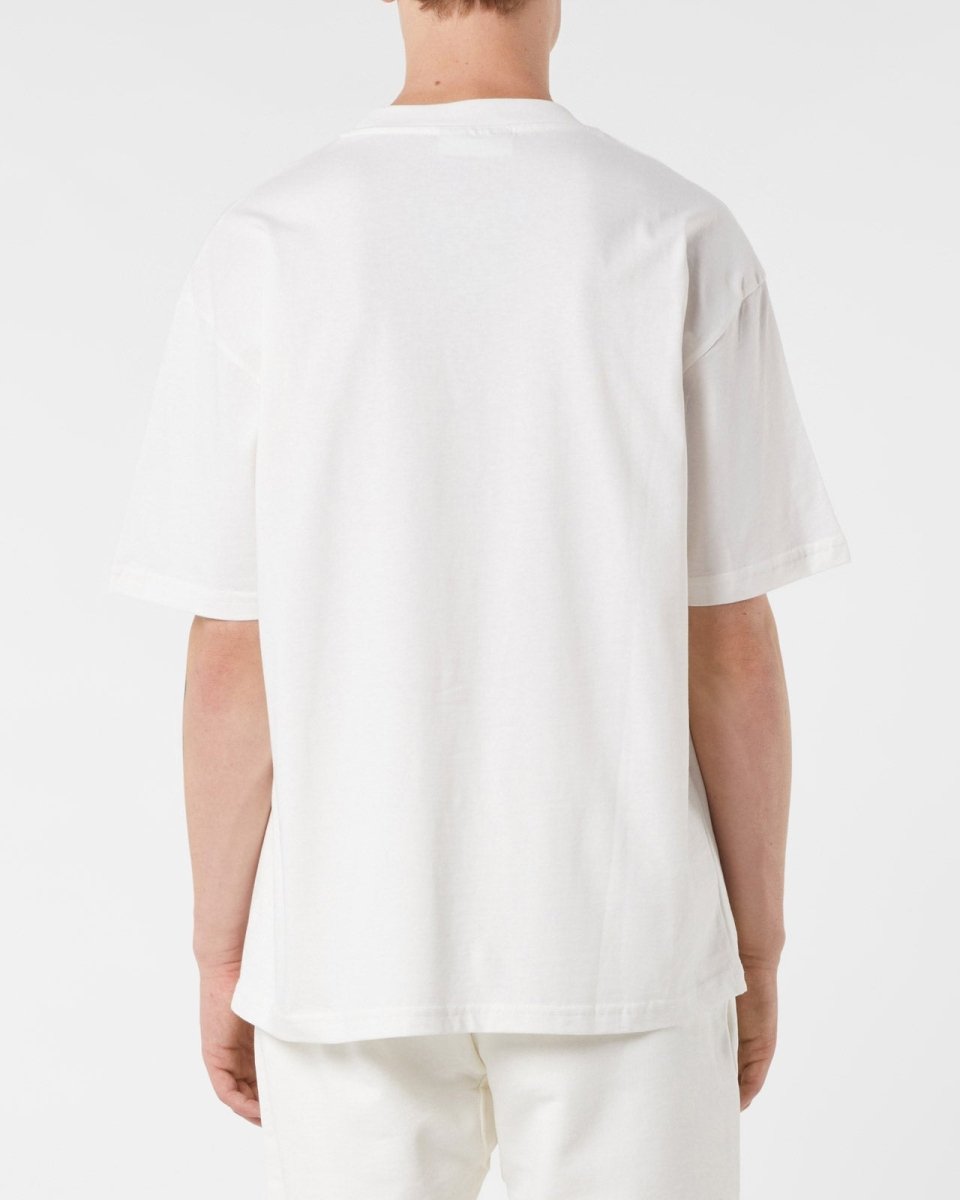 Vision Of Super OFF WHITE T-SHIRT WITH EMBROIDERED FLAMING HEART Saldi Di Fabbrica