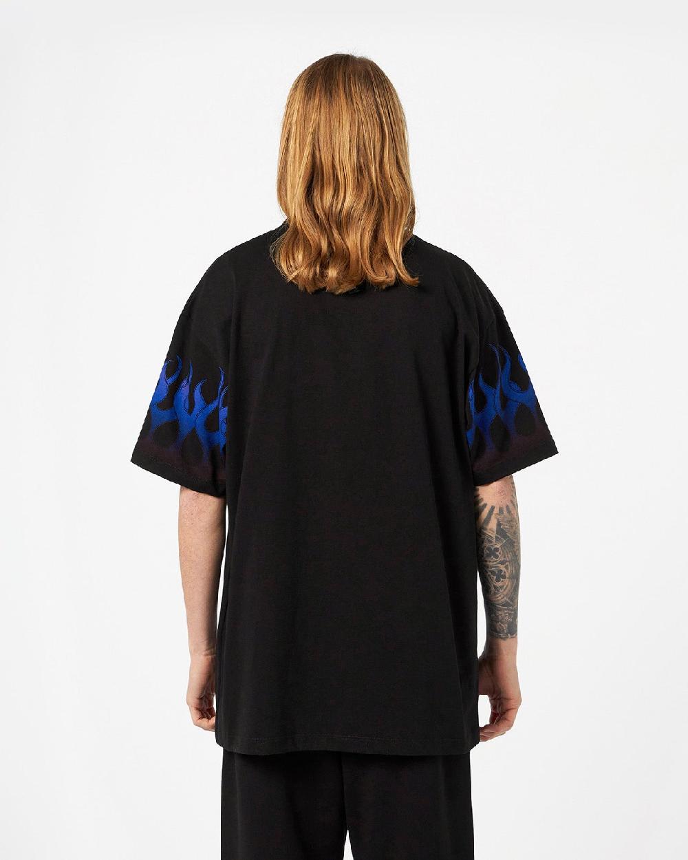 Vision Of Super BLACK T-SHIRT WITH BLUE FLAMES 2025