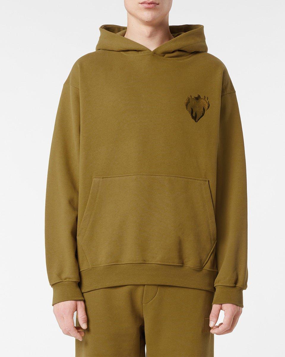 Vision Of Super PLANTATION HOODIE WITH EMBROIDERED FLAMING HEART Offerta