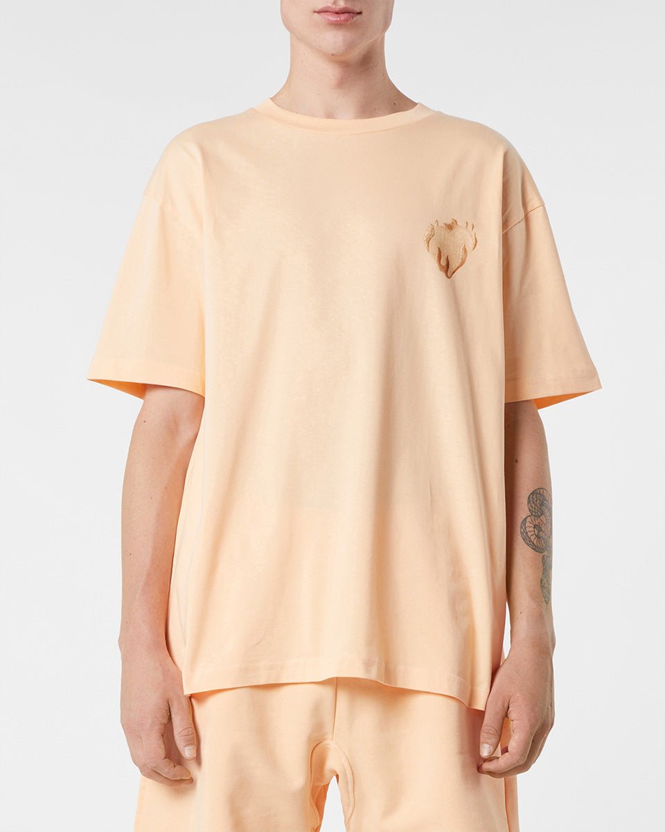 Vision Of Super PEACH T-SHIRT WITH EMBROIDERED FLAMING HEART Outlet