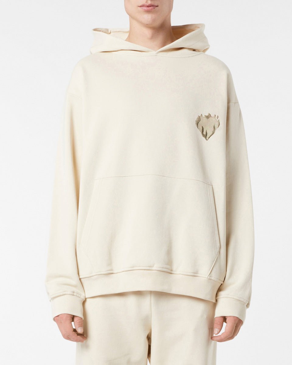 Vision Of Super SAND HOODIE WITH EMBROIDERED FLAMING HEART 2025