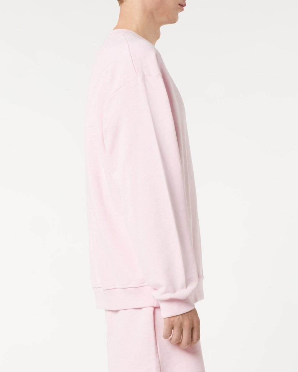 Vision Of Super PINK CREWNECK WITH EMBROIDERED FLAMING HEART Spedizione Gratuita