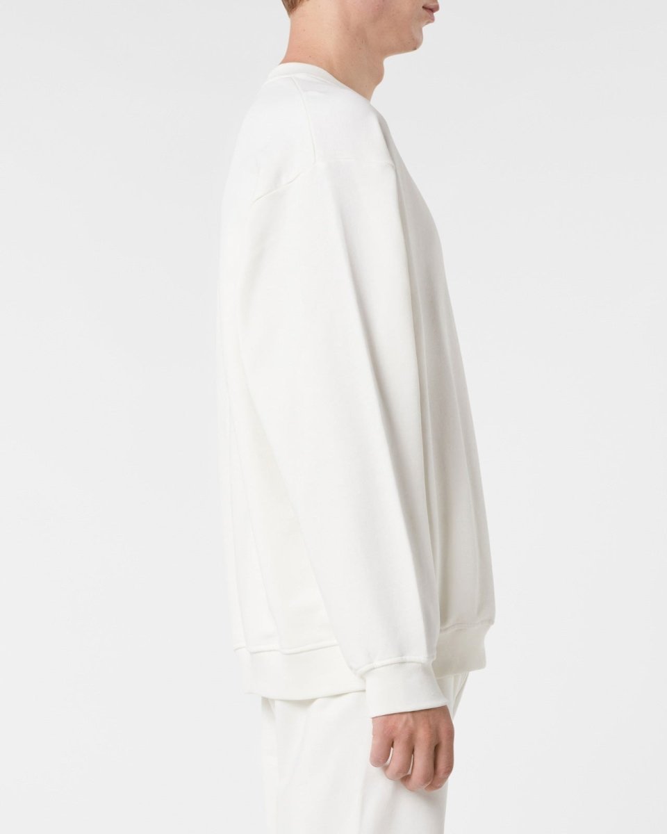 Vision Of Super OFF WHITE CREWNECK WITH EMBROIDERED FLAMING HEART Fino Al -60%