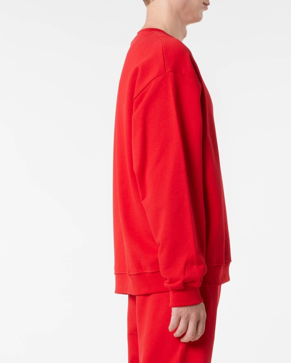 Vision Of Super RED CREWNECK WITH EMBROIDERED FLAMING HEART Sottocosto