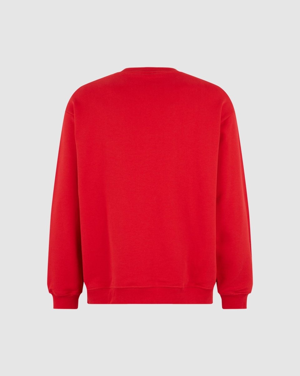 Vision Of Super RED CREWNECK WITH EMBROIDERED FLAMING HEART Sottocosto