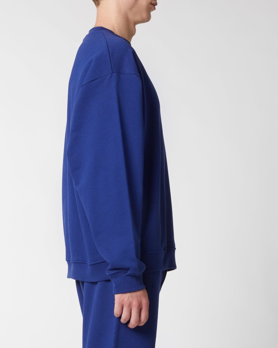 Vision Of Super BLUE CREWNECK WITH EMBROIDERED FLAMING HEART Presa