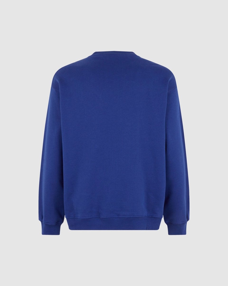 Vision Of Super BLUE CREWNECK WITH EMBROIDERED FLAMING HEART Presa
