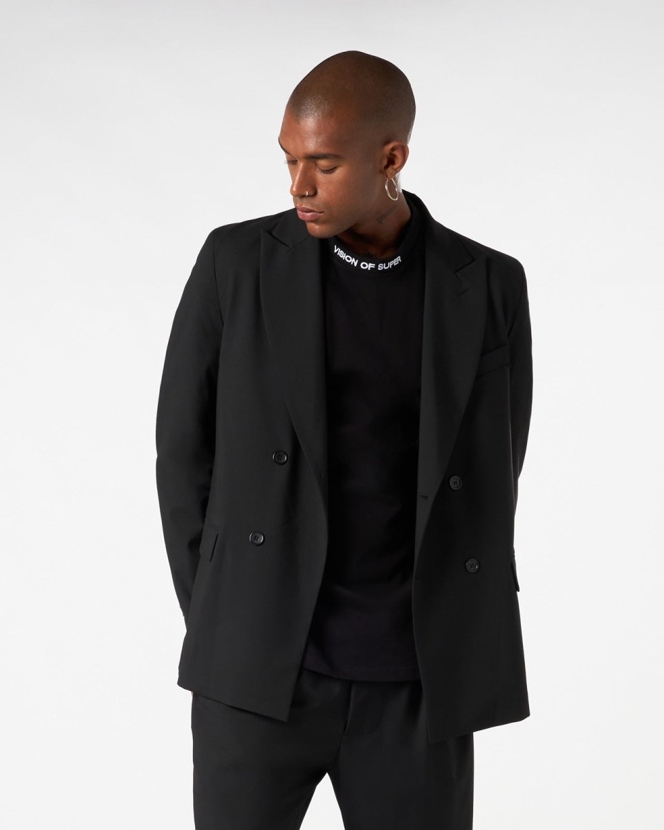 Vision Of Super BLACK BLAZER WITH INTERNAL FLAMES Economico