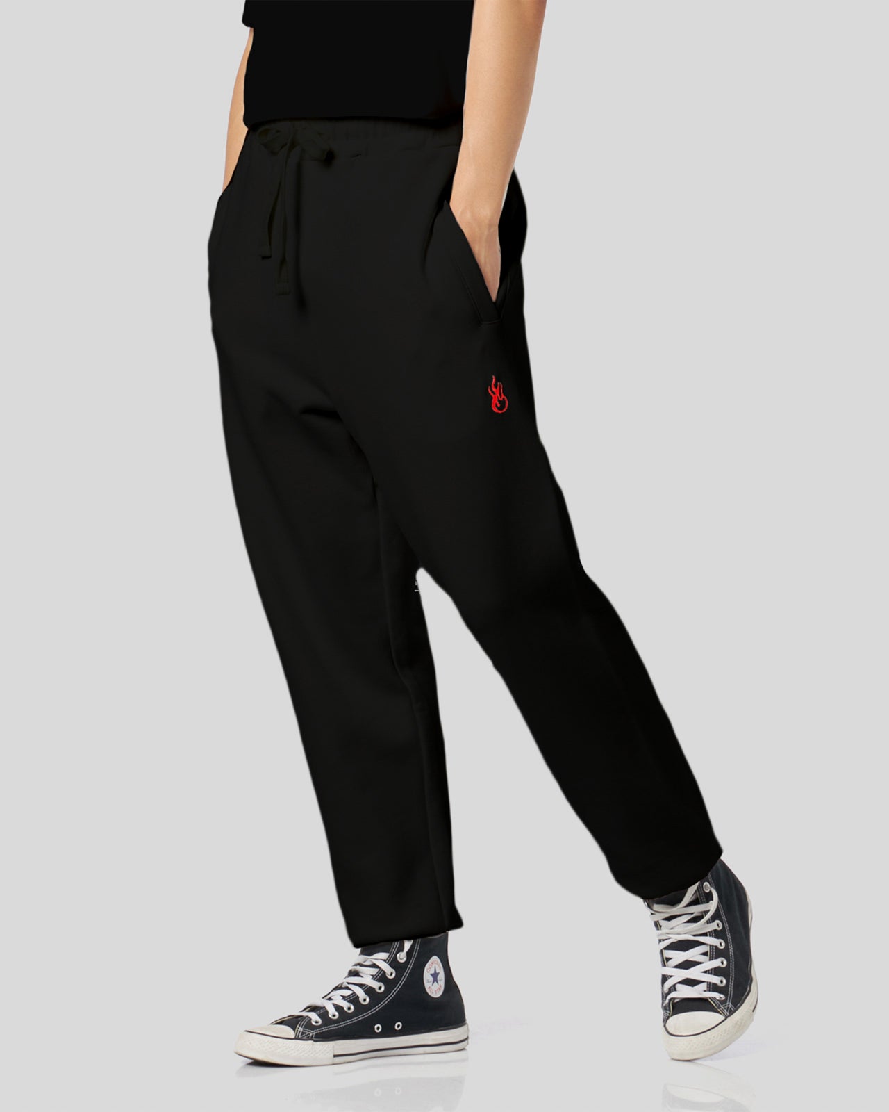 Vision Of Super BLACK PANTS WITH FLAMES LOGO I Più Venduti