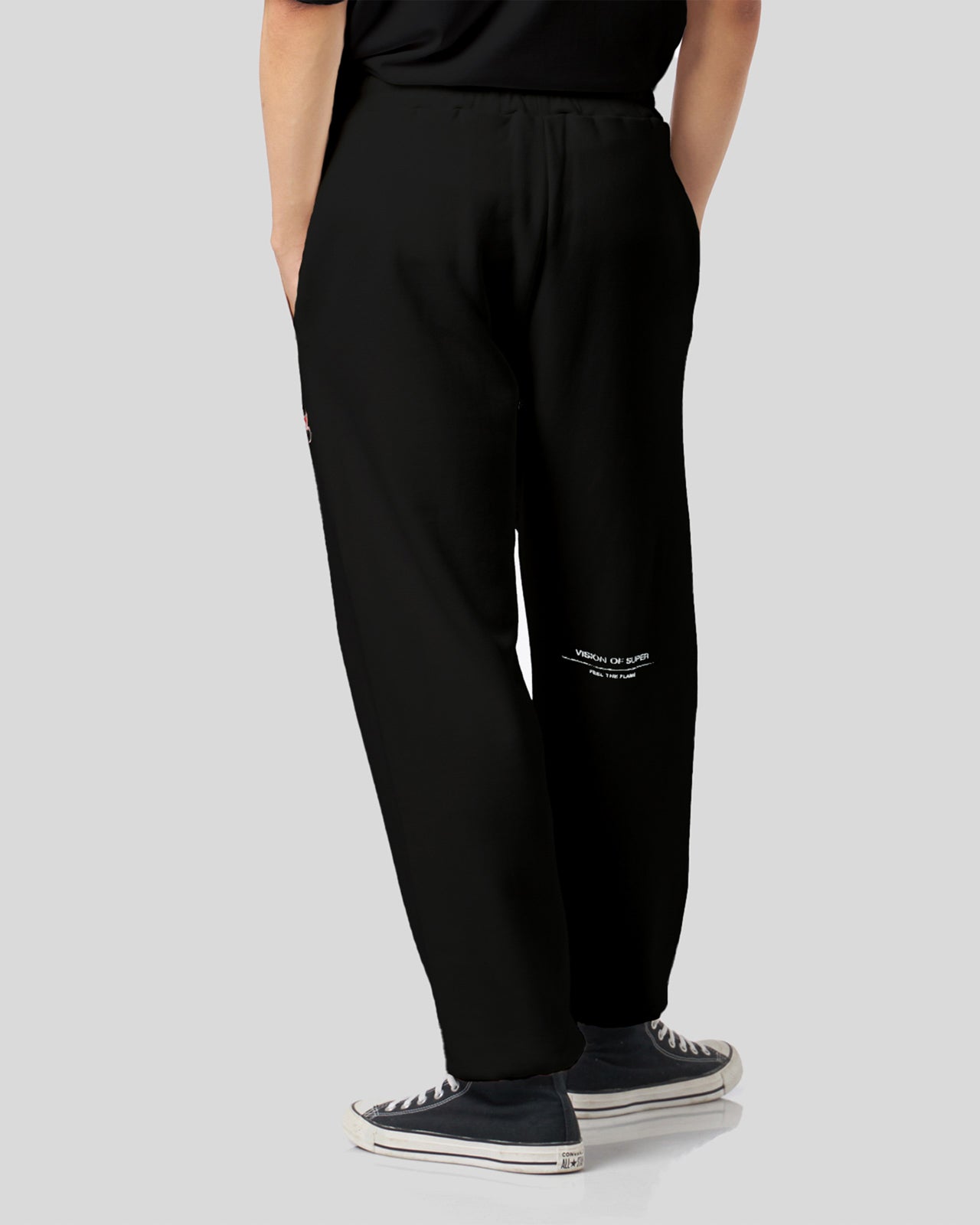 Vision Of Super BLACK PANTS WITH FLAMES LOGO I Più Venduti