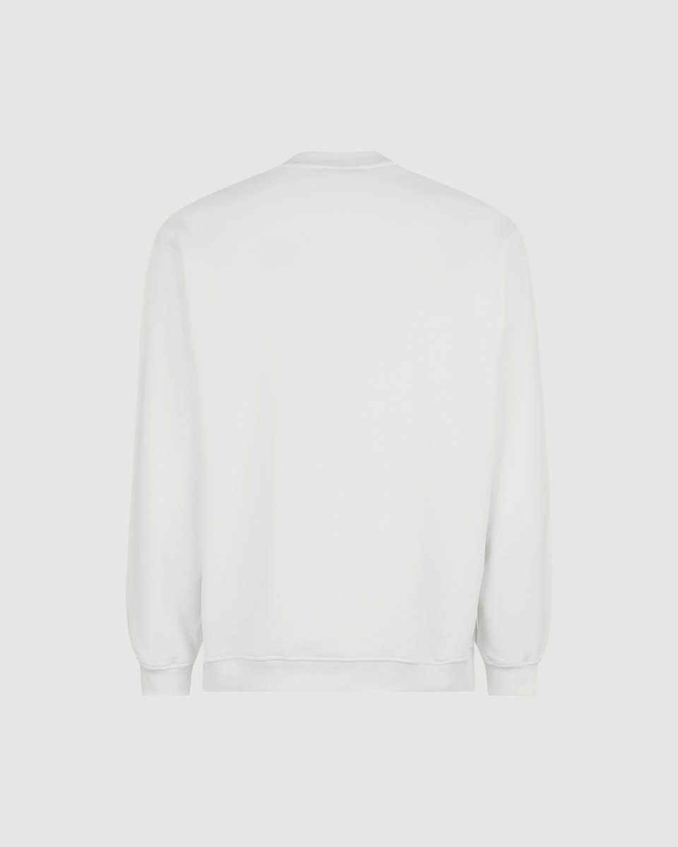 Vision Of Super OFF WHITE CREWNECK WITH EMBROIDERED FLAMING HEART 2025