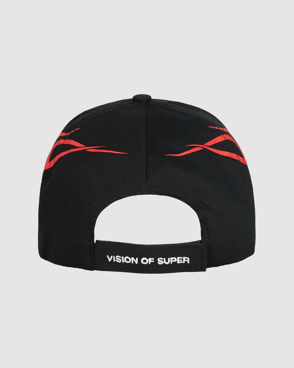 Vision Of Super BLACK CAP WITH RED TRIBAL PRINT Pezzi Unici