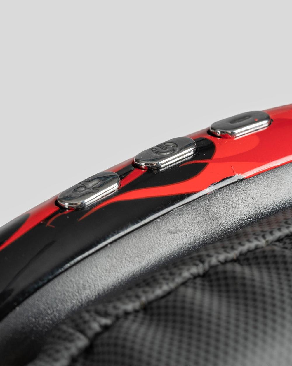 Vision Of Super BLACK HEADPHONES WITH RED FLAMES AND WHITE LOGO Promozione Limitata