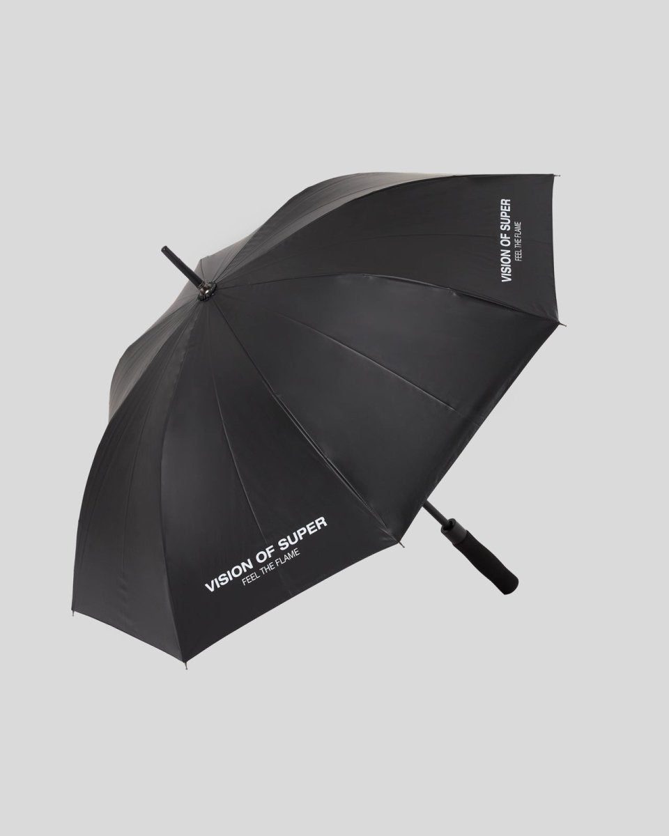 Vision Of Super BLACK UMBRELLA WITH TRIPLE FLAMES AND LOGO PRINT Affare Del Giorno