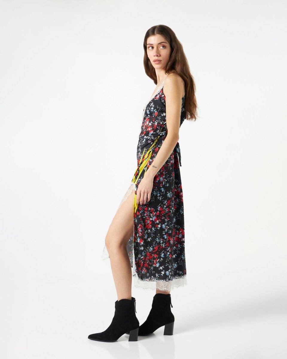 Vision Of Super FINE BLACK DRESS WITH YELLOW FLAMES Novità