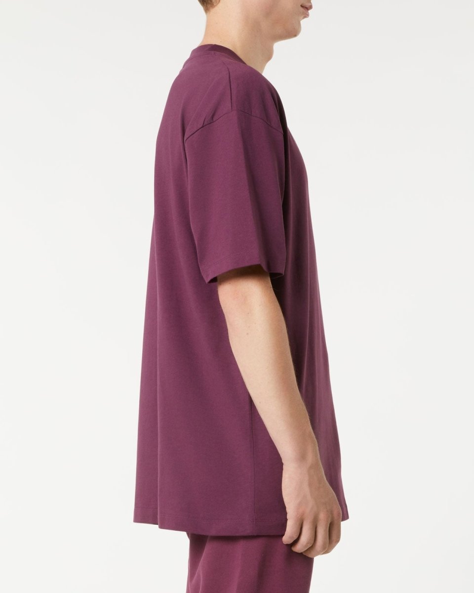 Vision Of Super GRAPE WINE T-SHIRT WITH EMBROIDERED FLAMING HEART Presa