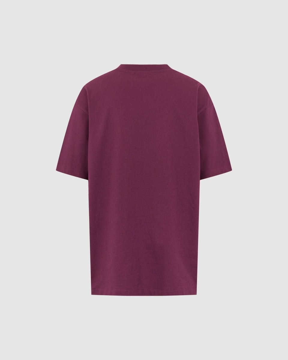 Vision Of Super GRAPE WINE T-SHIRT WITH EMBROIDERED FLAMING HEART Presa