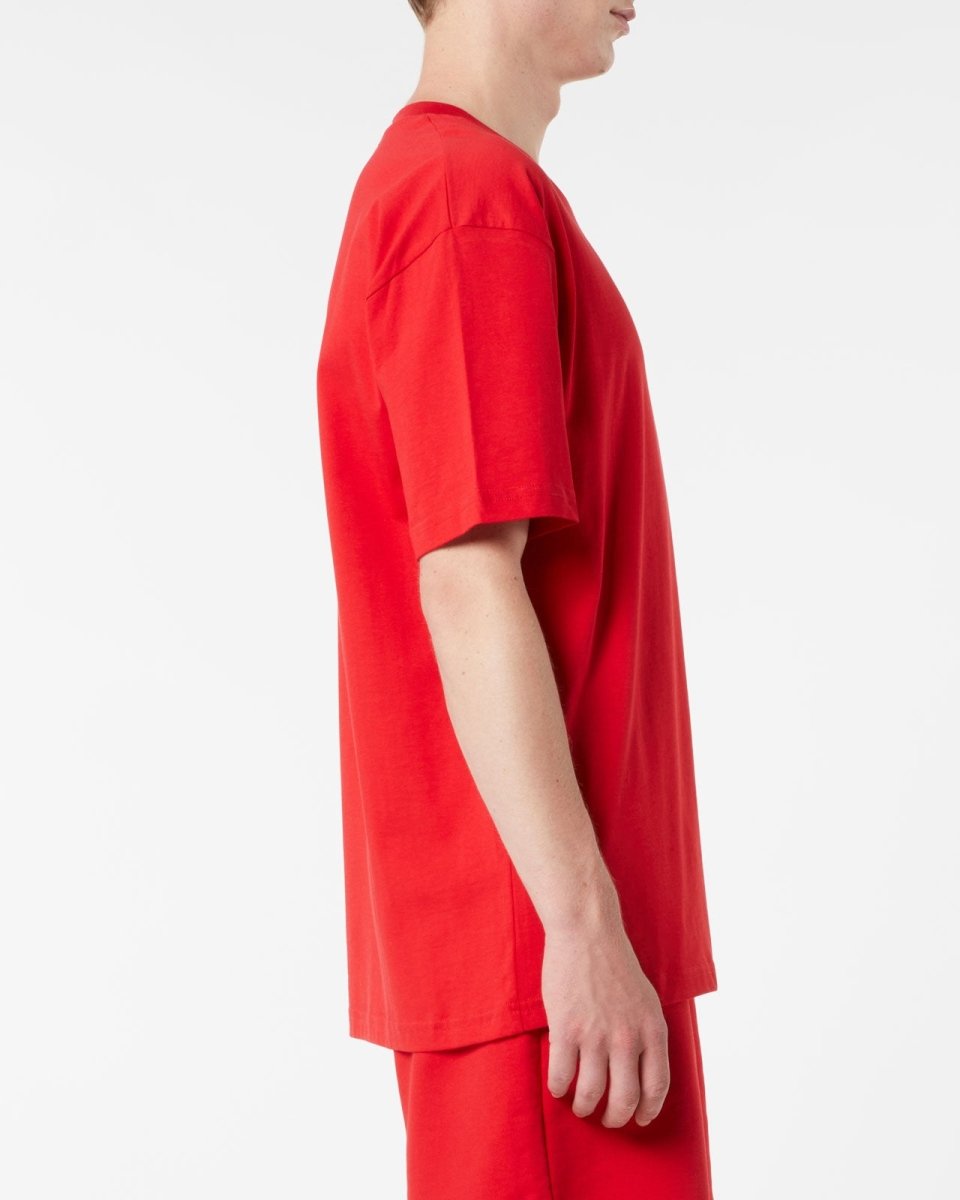 Vision Of Super RED T-SHIRT WITH EMBROIDERED FLAMING HEART Economico