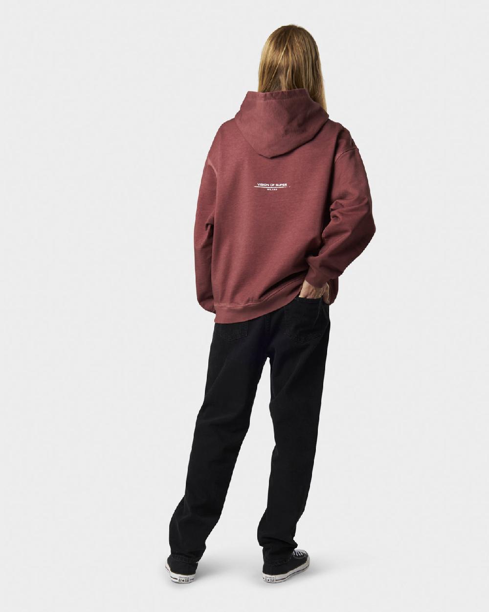 Vision Of Super RUST HOODIE WITH EMBROIDERED RED FLAME AND PRINTED LOGO Offerte