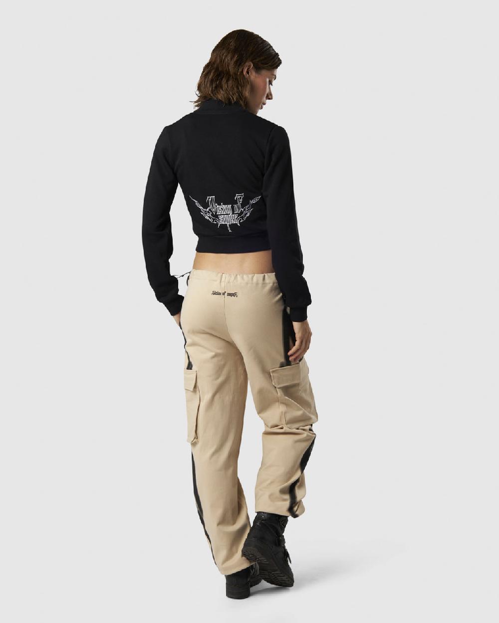 Vision Of Super BLACK LONGSLEEVE ZIP WITH EMBROIDERED LOGO ON FRONT AND EMBROIDERED TRIBAL GRAPHIC ON BACK I Più Venduti