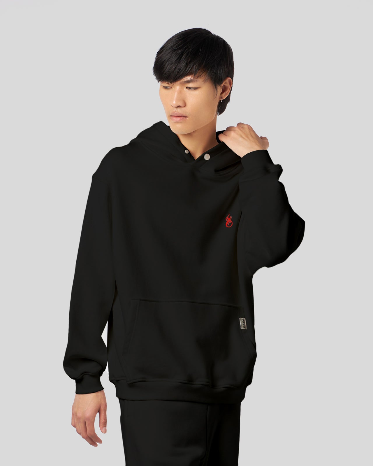 Vision Of Super BLACK HOODIE WITH FLAMES LOGO Negozio